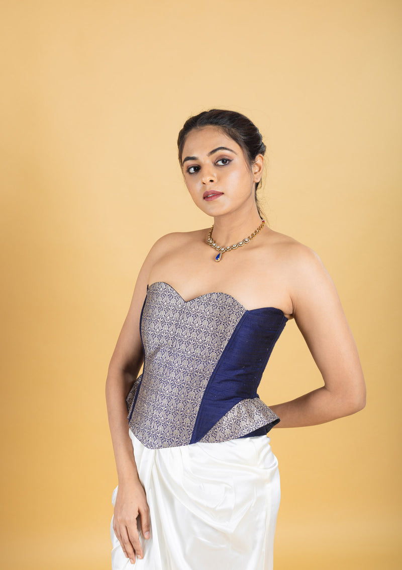Designer banarasi brocade corset blouse