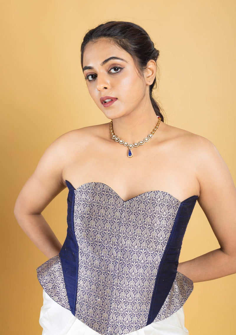 Designer banarasi brocade corset blouse