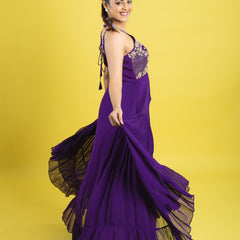 Designer hand embroidered indo western dress