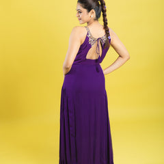 Designer hand embroidered indo western dress