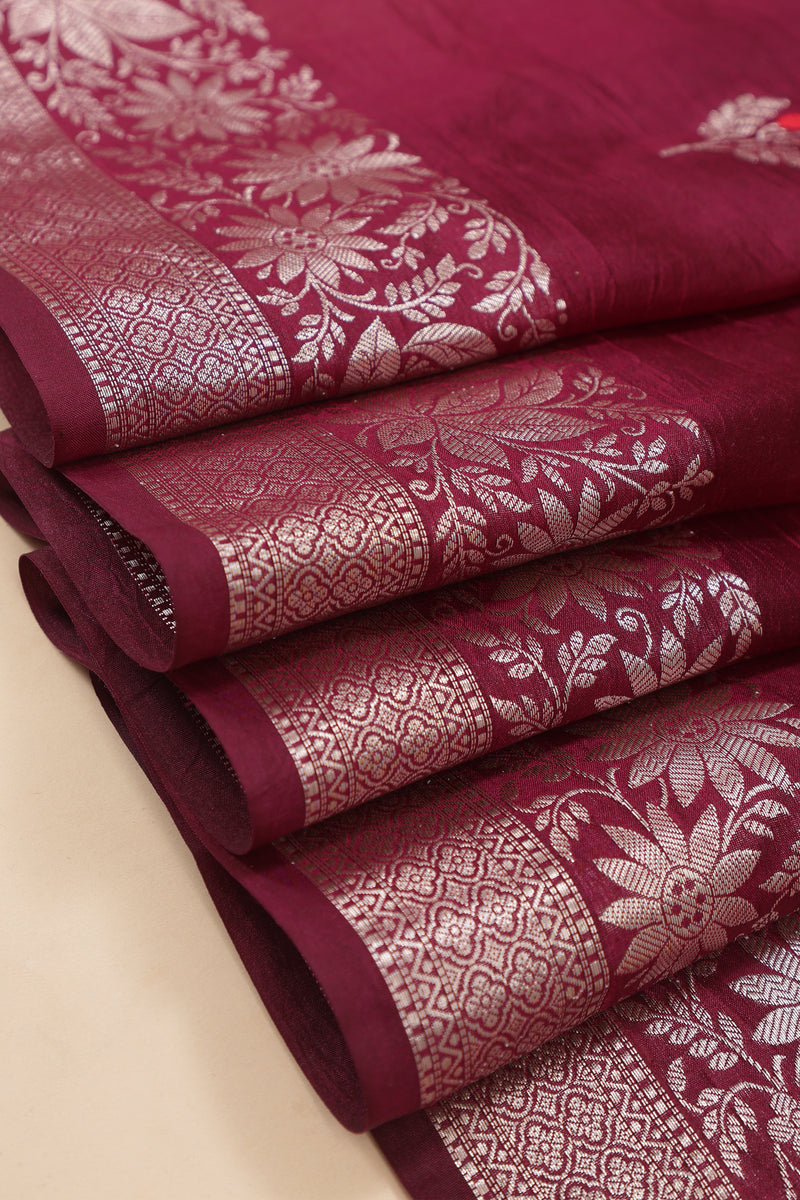 Pure Banarasi Chiniya Silk Saree with Water Zari