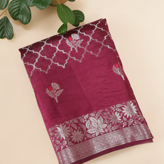 Pure Banarasi Chiniya Silk Saree with Water Zari