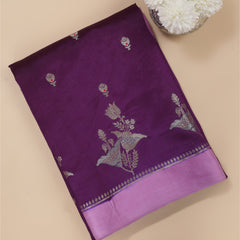 Pure Banarasi Chiniya Silk Saree - Purple & Lavender