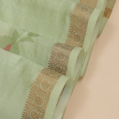 Pure Banarasi Chiniya Silk Saree - Pista Green