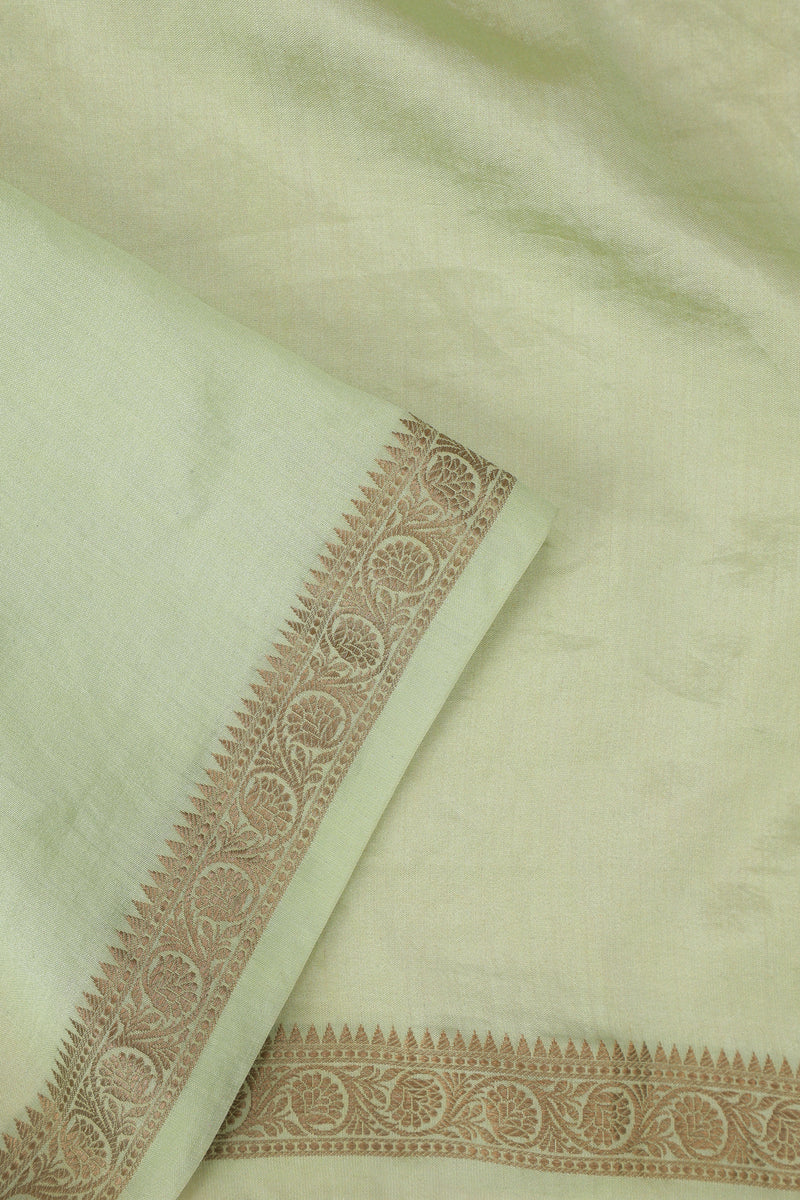 Pure Banarasi Chiniya Silk Saree - Pista Green