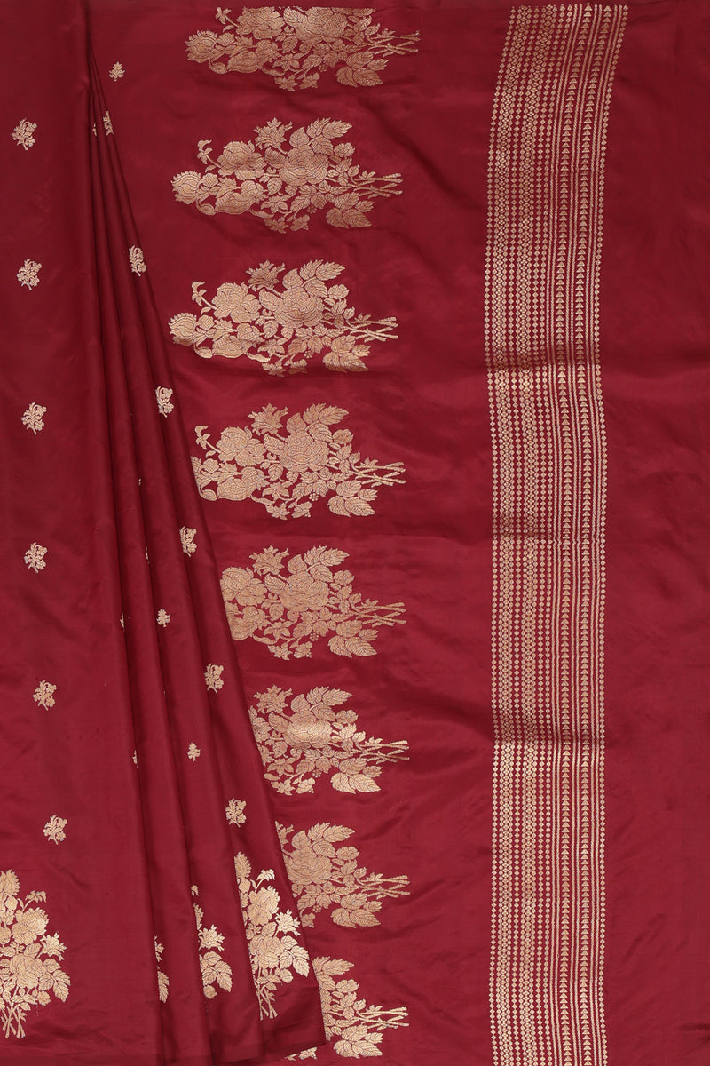 Pure Banarasi Silk Saree - Maroon
