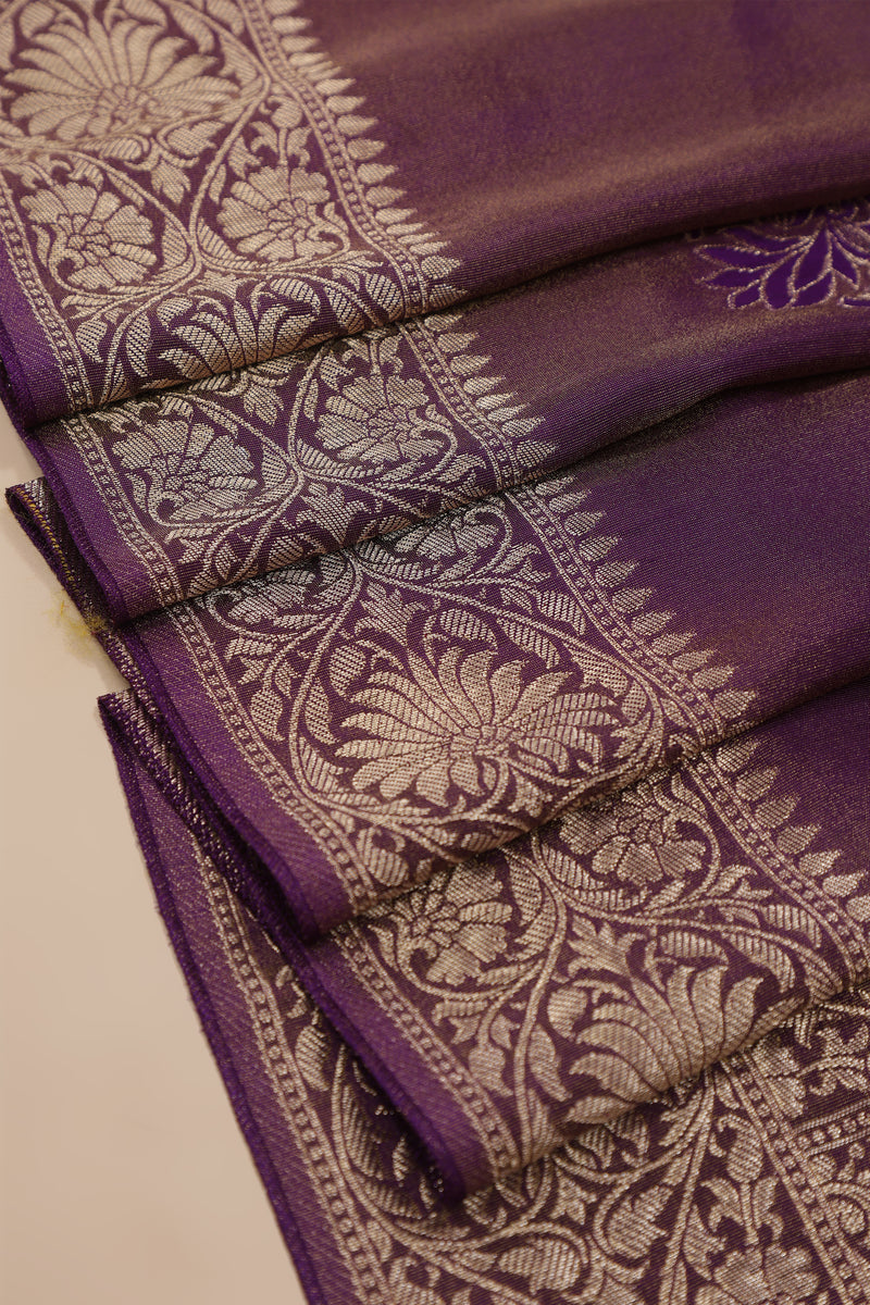Banarasi Tissue Georgette - Purple