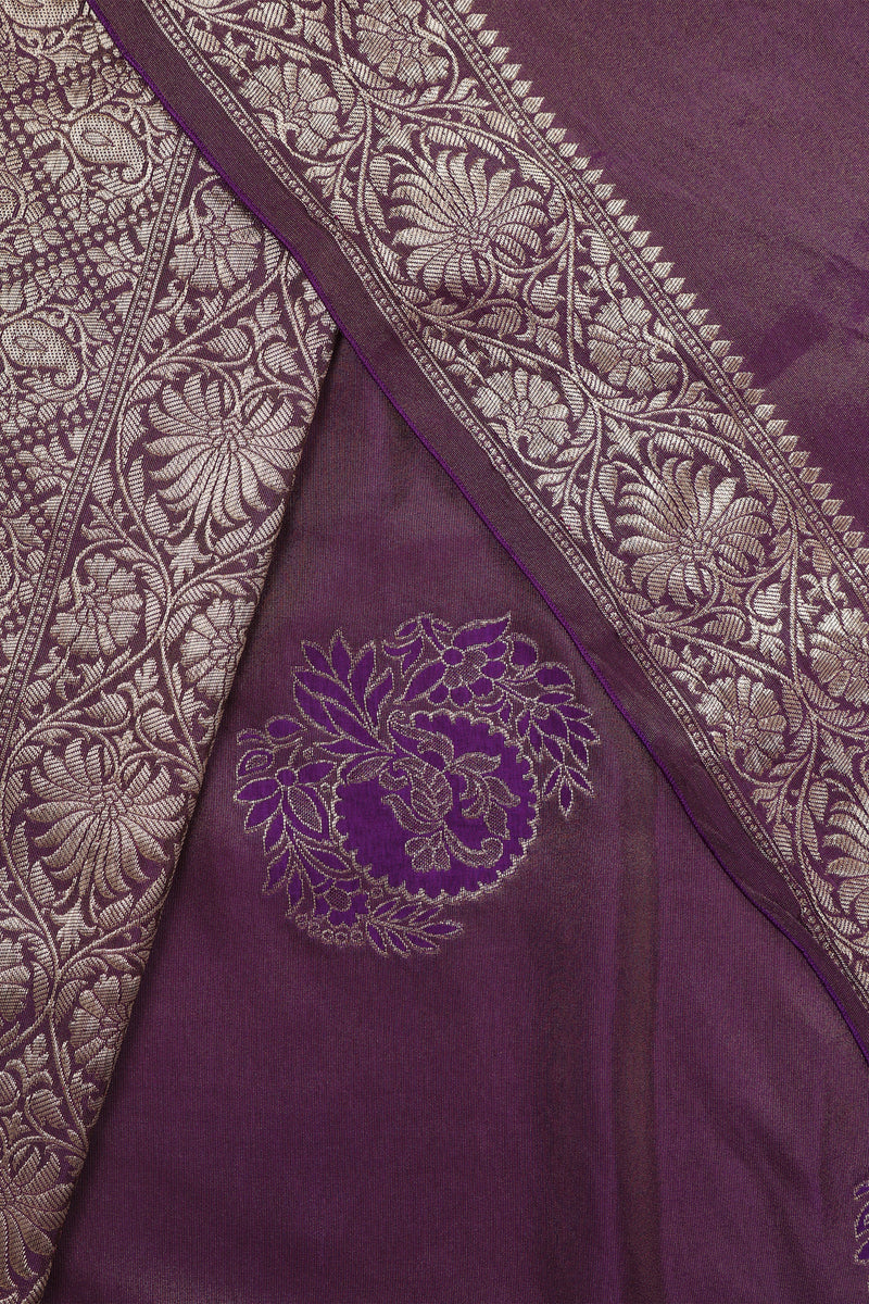 Banarasi Tissue Georgette - Purple