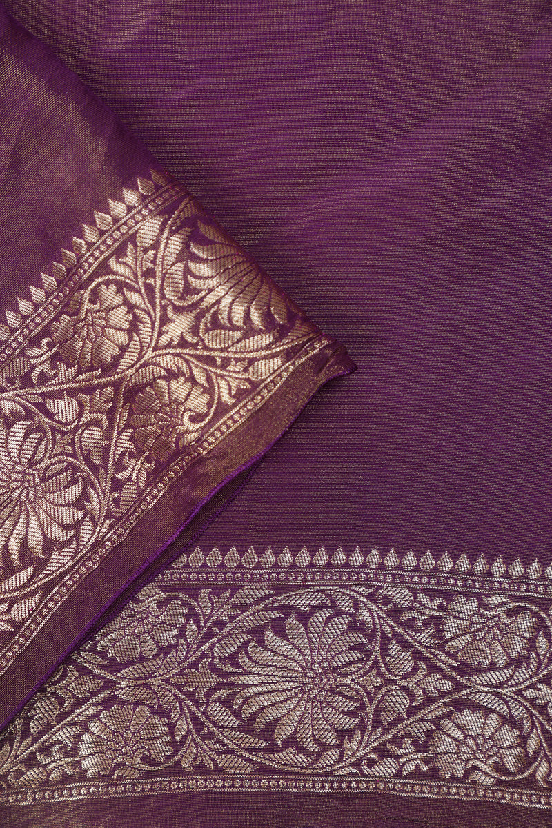 Banarasi Tissue Georgette - Purple