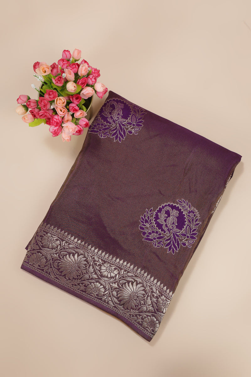 Banarasi Tissue Georgette - Purple
