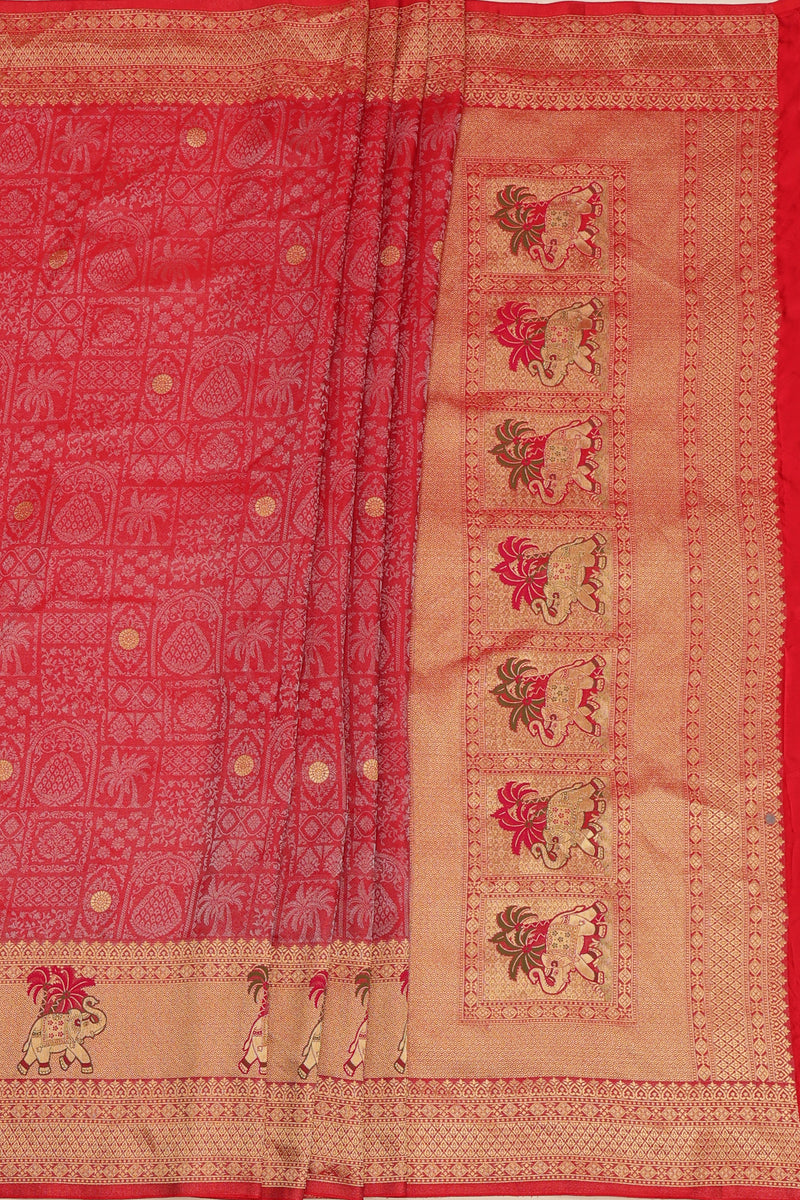 Banarasi Tissue Georgette - Red