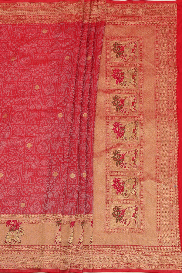 Banarasi Tissue Georgette - Red