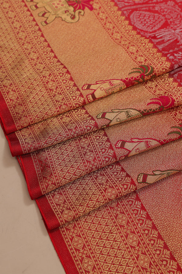 Banarasi Tissue Georgette - Red