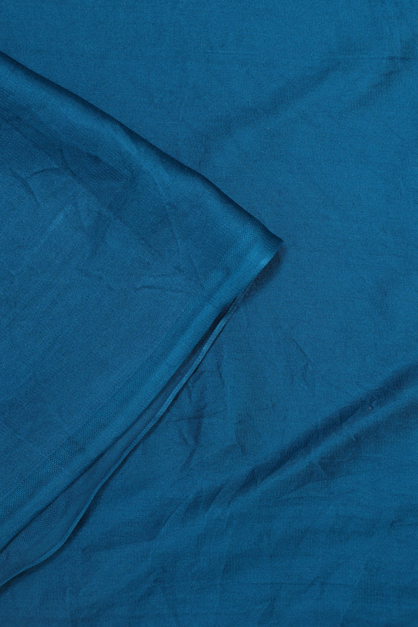 Pure banarasi Mashroo Satin Silk - Teal Blue with Rani Pink Kadhua Butta