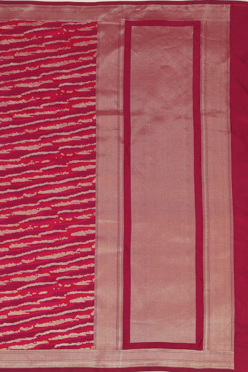 Pure Banarasi Brocade Silk - Wine with Kadua Butta