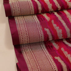 Pure Banarasi Brocade Silk - Wine with Kadua Butta