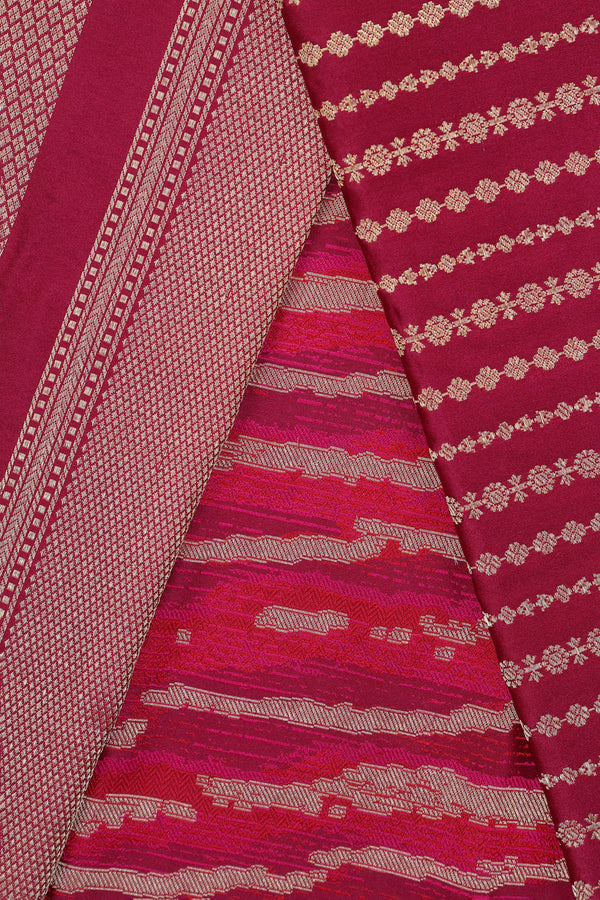 Pure Banarasi Brocade Silk - Wine with Kadua Butta