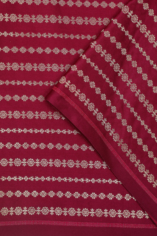 Pure Banarasi Brocade Silk - Wine with Kadua Butta