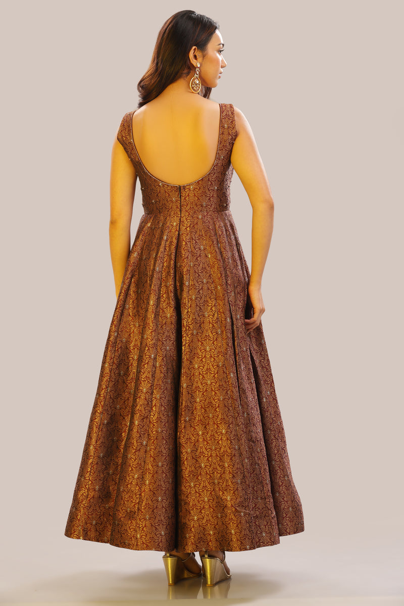 Designer Pure Banarasi Brocade Silk Corset Anarkali