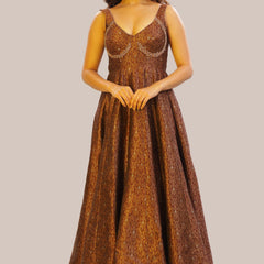 Designer Pure Banarasi Brocade Silk Corset Anarkali