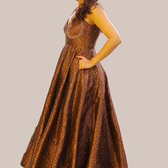 Designer Pure Banarasi Brocade Silk Corset Anarkali