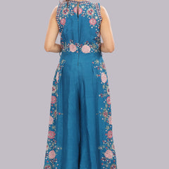 Designer Hand Embroidered Jumpsuit Clubbed with a Choker Dupatta