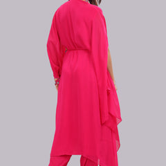 Designer hand embroidered indo western kurti and pant set