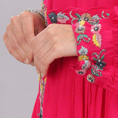 Designer hand embroidered indo western kurti and pant set