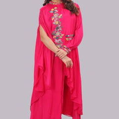 Designer hand embroidered indo western kurti and pant set