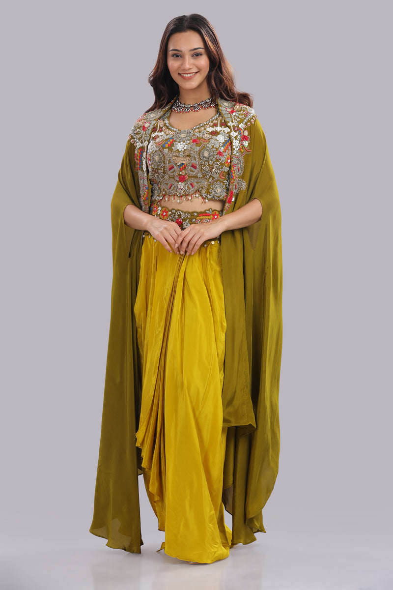 Designer Applique Hand Embroidered Suit