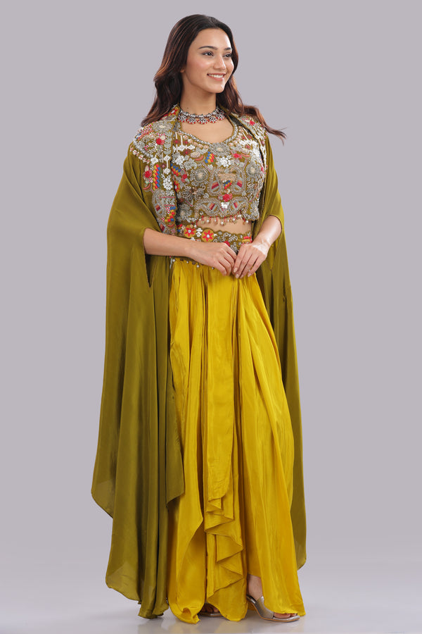 Designer Applique Hand Embroidered Suit