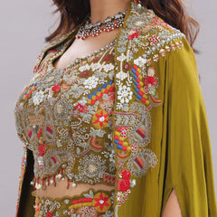 Designer Applique Hand Embroidered Suit