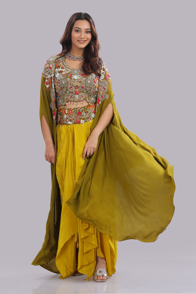 Designer Applique Hand Embroidered Suit