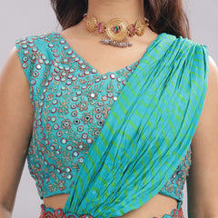 Designer Hand Embroidered Draped Saree