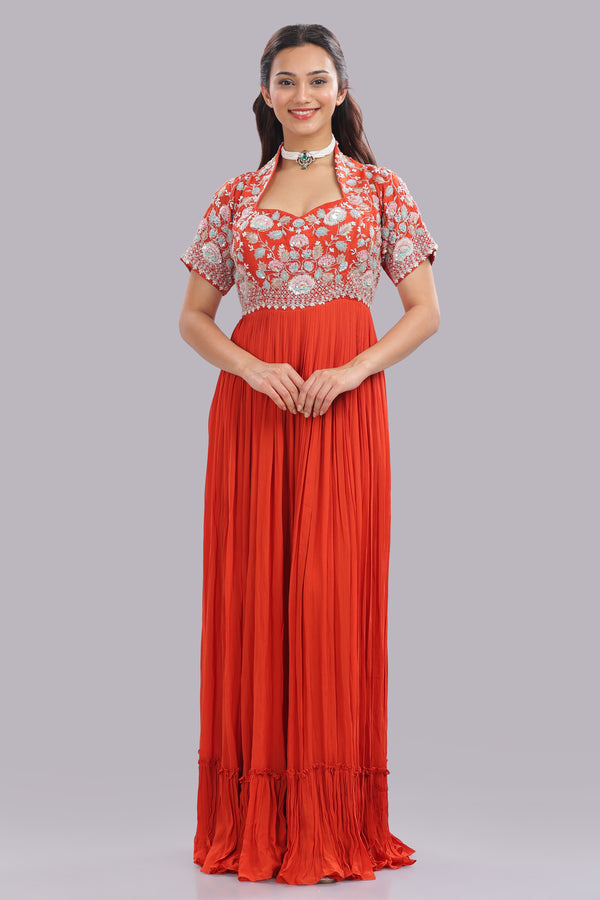Designer Hand Embroidered Indo Western Jumpsuit