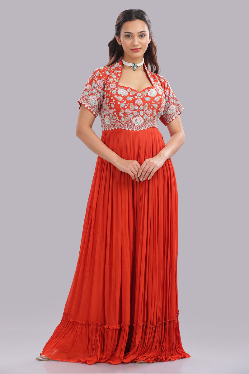 Designer Hand Embroidered Indo Western Jumpsuit