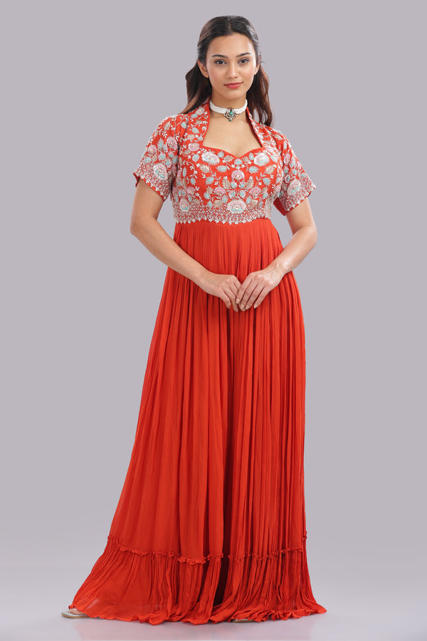 Designer Hand Embroidered Indo Western Jumpsuit
