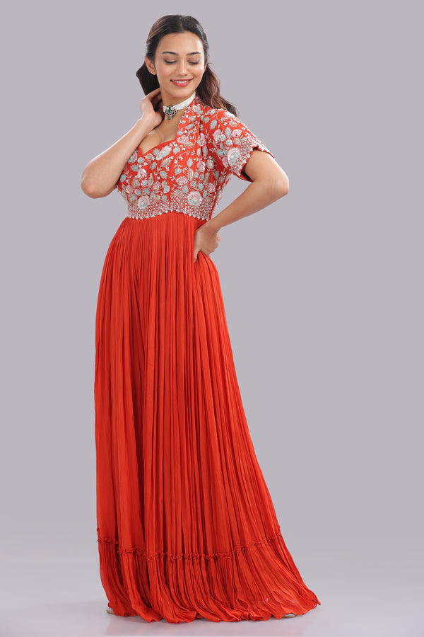 Designer Hand Embroidered Indo Western Jumpsuit