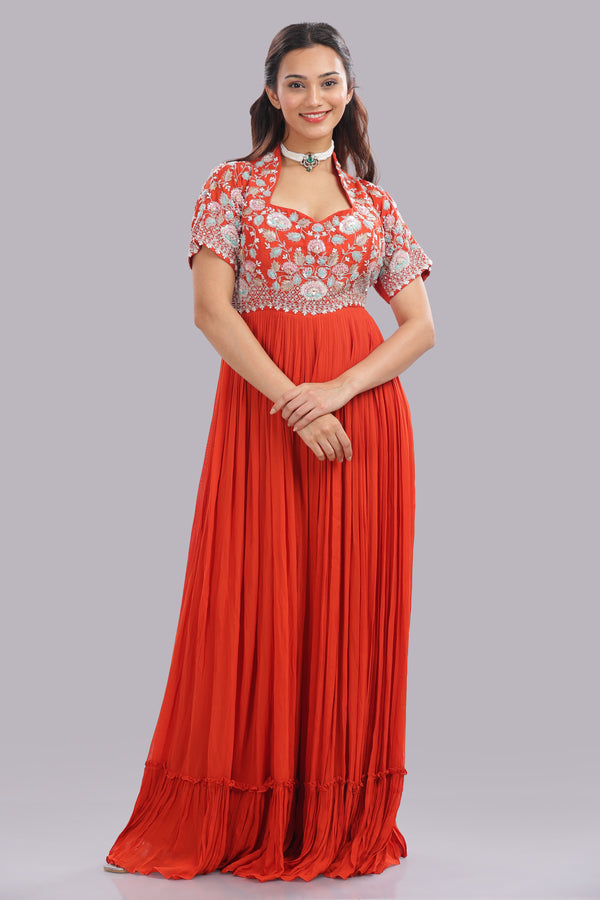 Designer Hand Embroidered Indo Western Jumpsuit