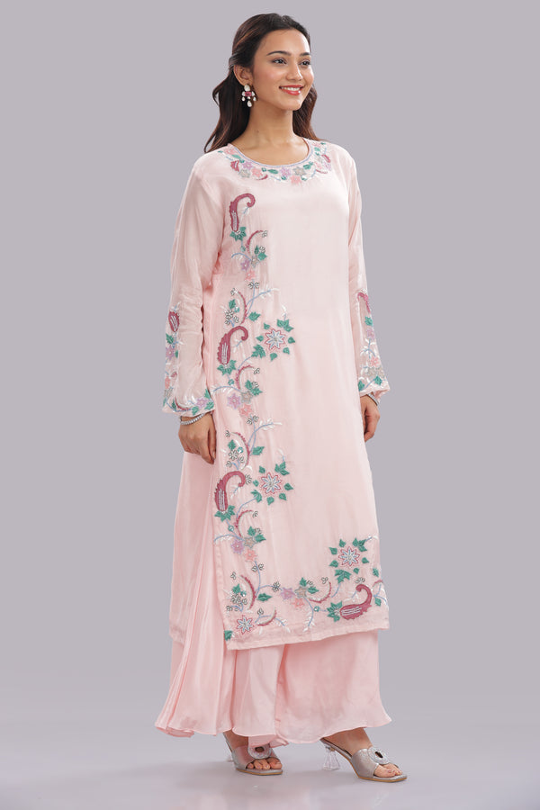Designer Applique Hand Embroidered Suit