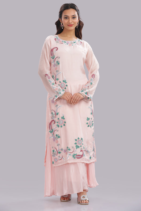 Designer Applique Hand Embroidered Suit