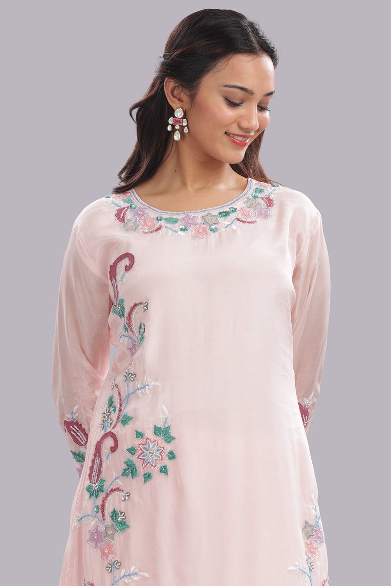 Designer Applique Hand Embroidered Suit