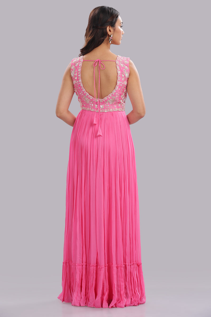 Designer Hand Embroidered Full Length Gown