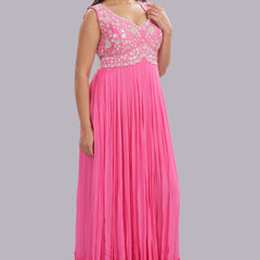 Designer Hand Embroidered Full Length Gown