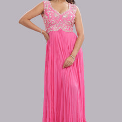Designer Hand Embroidered Full Length Gown