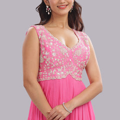 Designer Hand Embroidered Full Length Gown