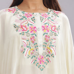 Designer Hand Embroidered Cape Clubbed with Flaired Skirt and Blouse