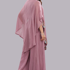 Designer Hand Embroidered Cape Clubbed with Flaired Pant and Blouse