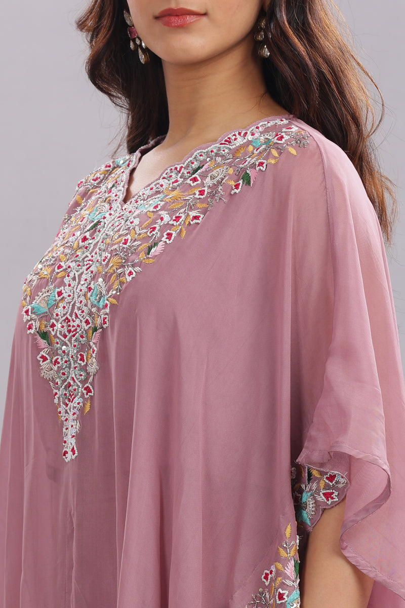 Designer Hand Embroidered Cape Clubbed with Flaired Pant and Blouse