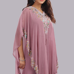 Designer Hand Embroidered Cape Clubbed with Flaired Pant and Blouse